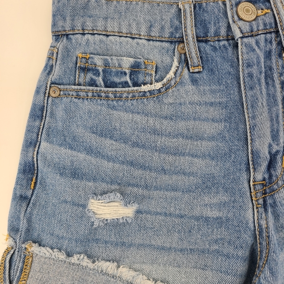 Aeropostale Medium Wash High Rise MOM SHORT 0 - Picture 4 of 10